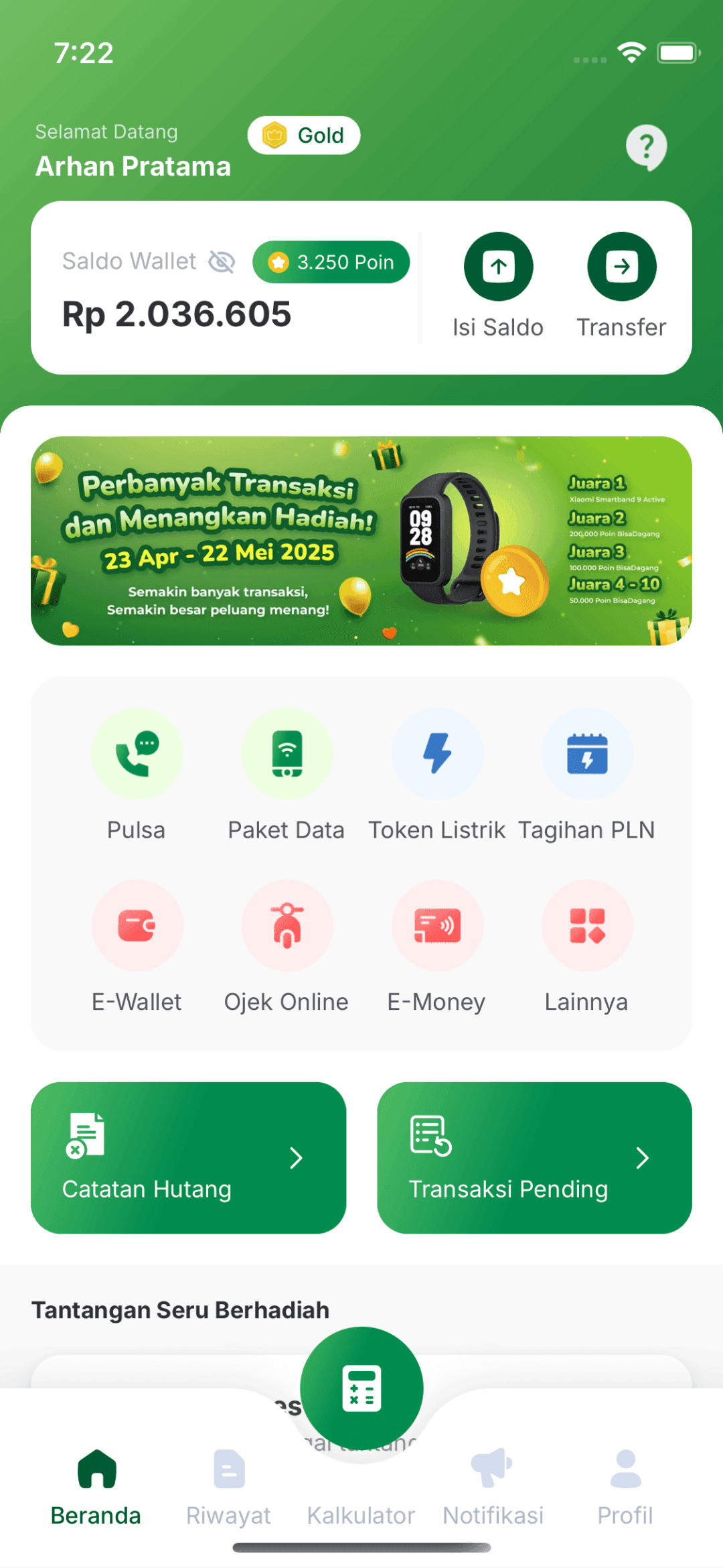 Tampilan utama aplikasi Bisadagang